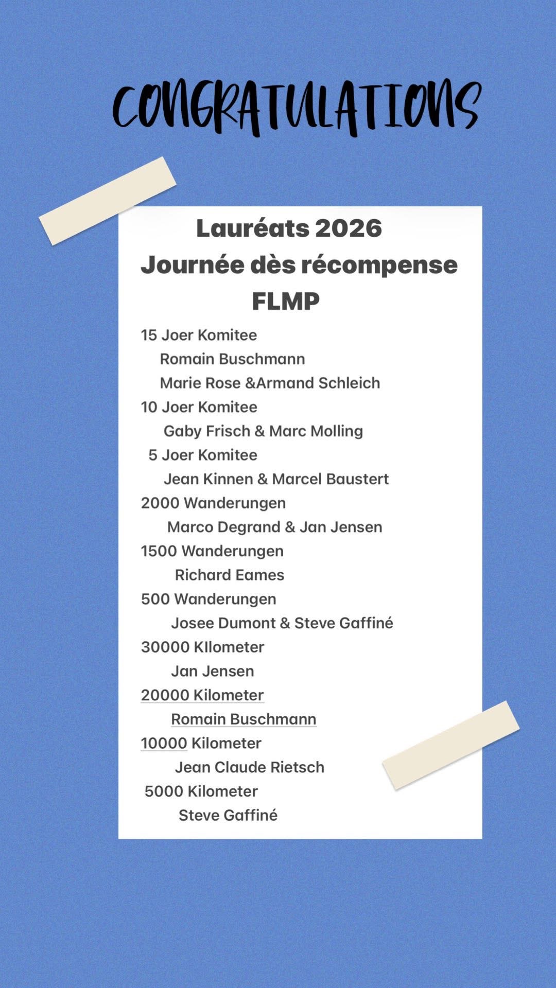 Journée des récompenses vun er FLMP 