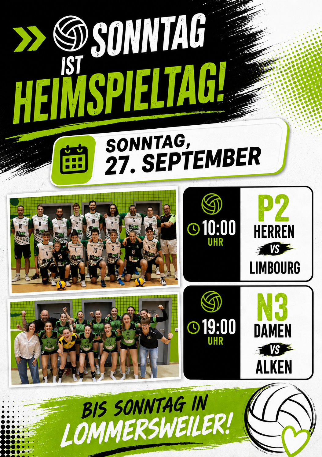 🔜🏐 Sonntag ist Heimspieltag! 💚🥳 