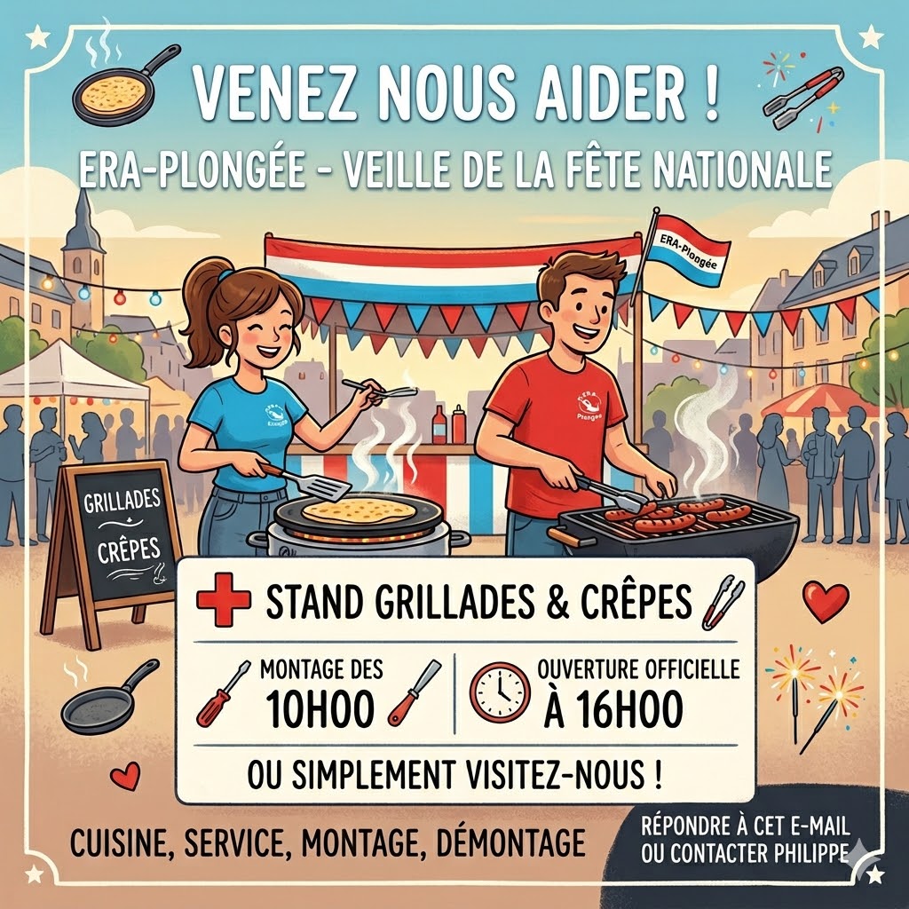 Stand de grillades et crêpes – Veille de la Fête Nationale !
