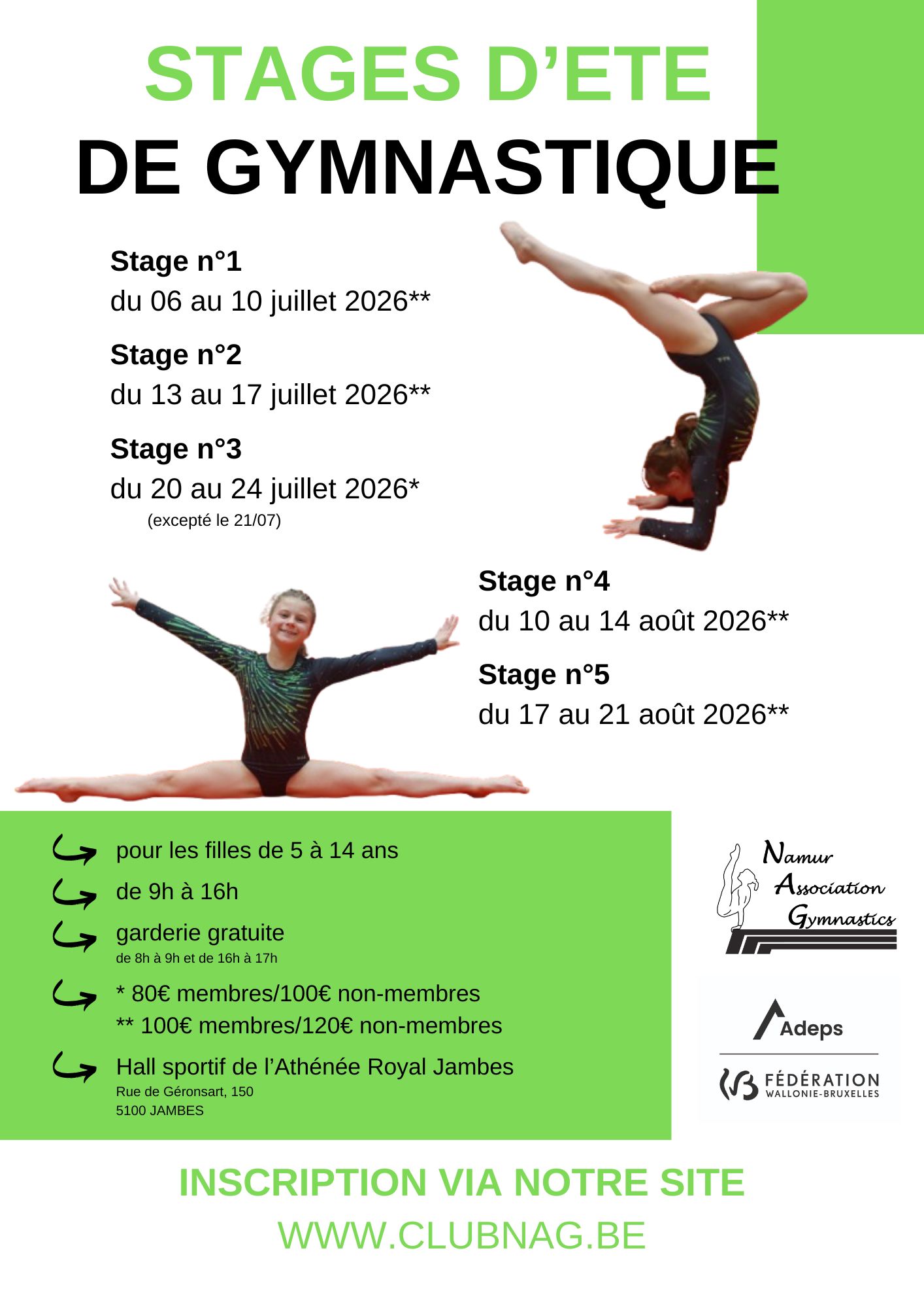 Stages ouverts à tous