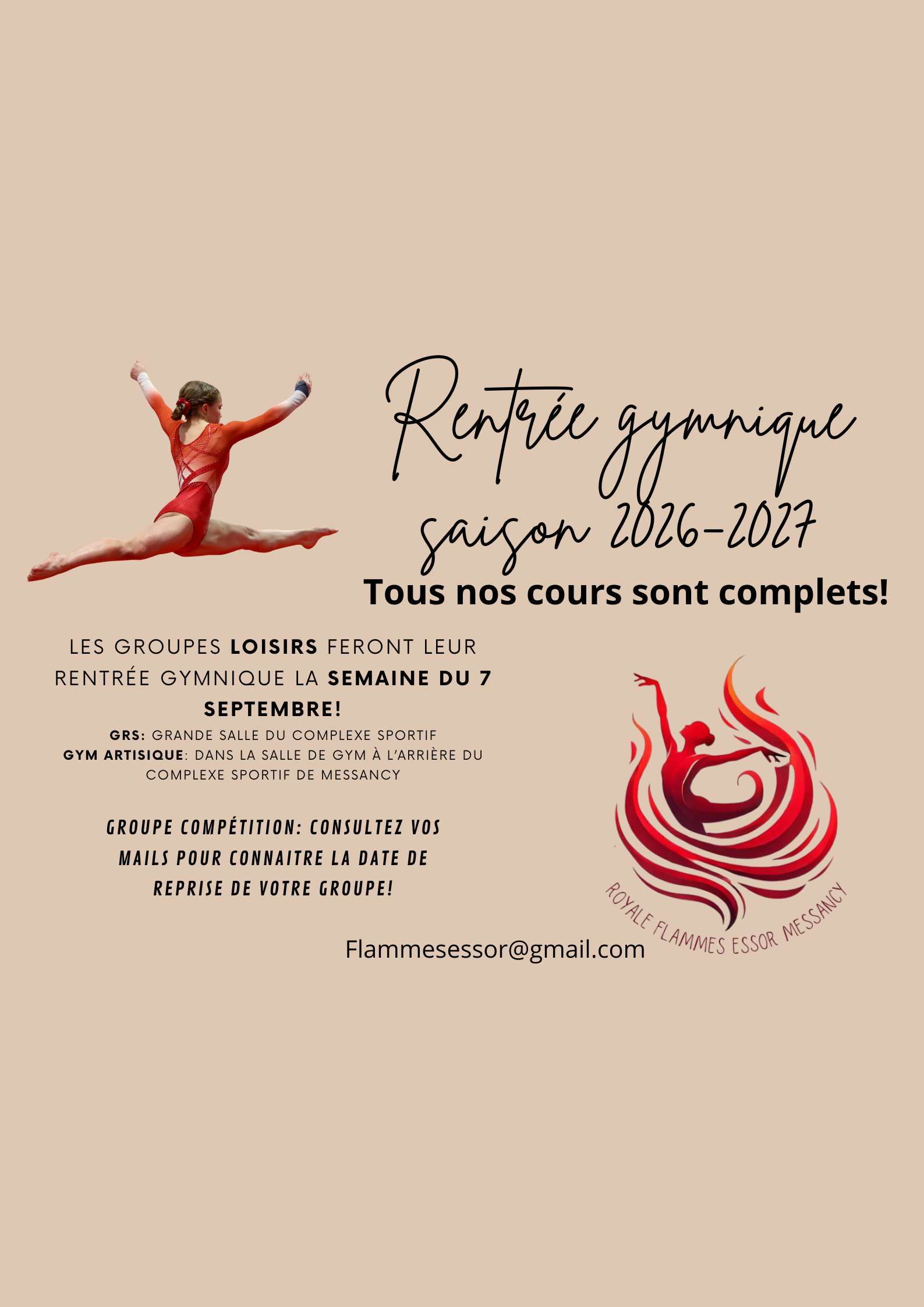 rentrée saison gymnique 2026-2027