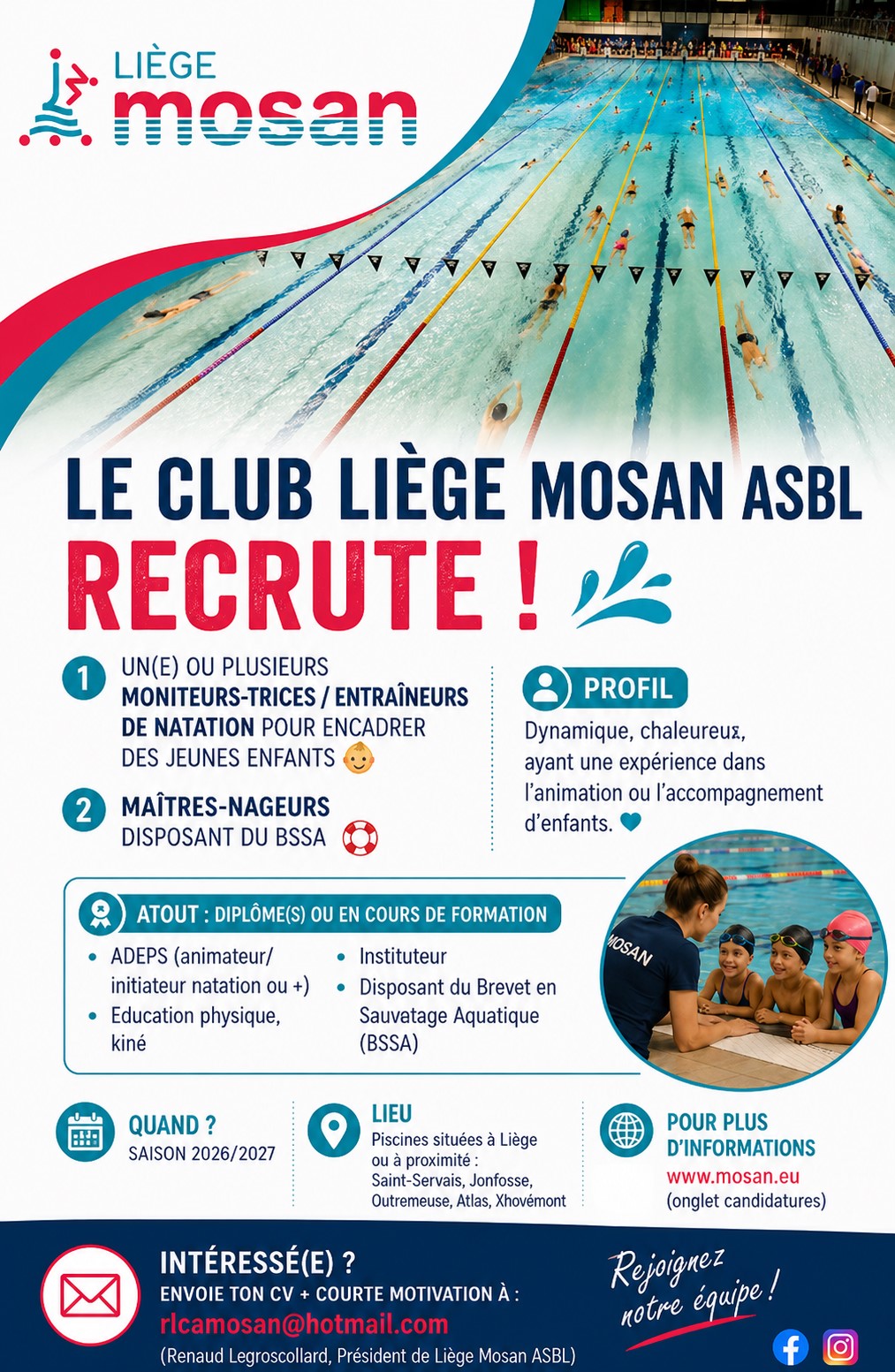 Le Club Liège MOSAN recrute ! 