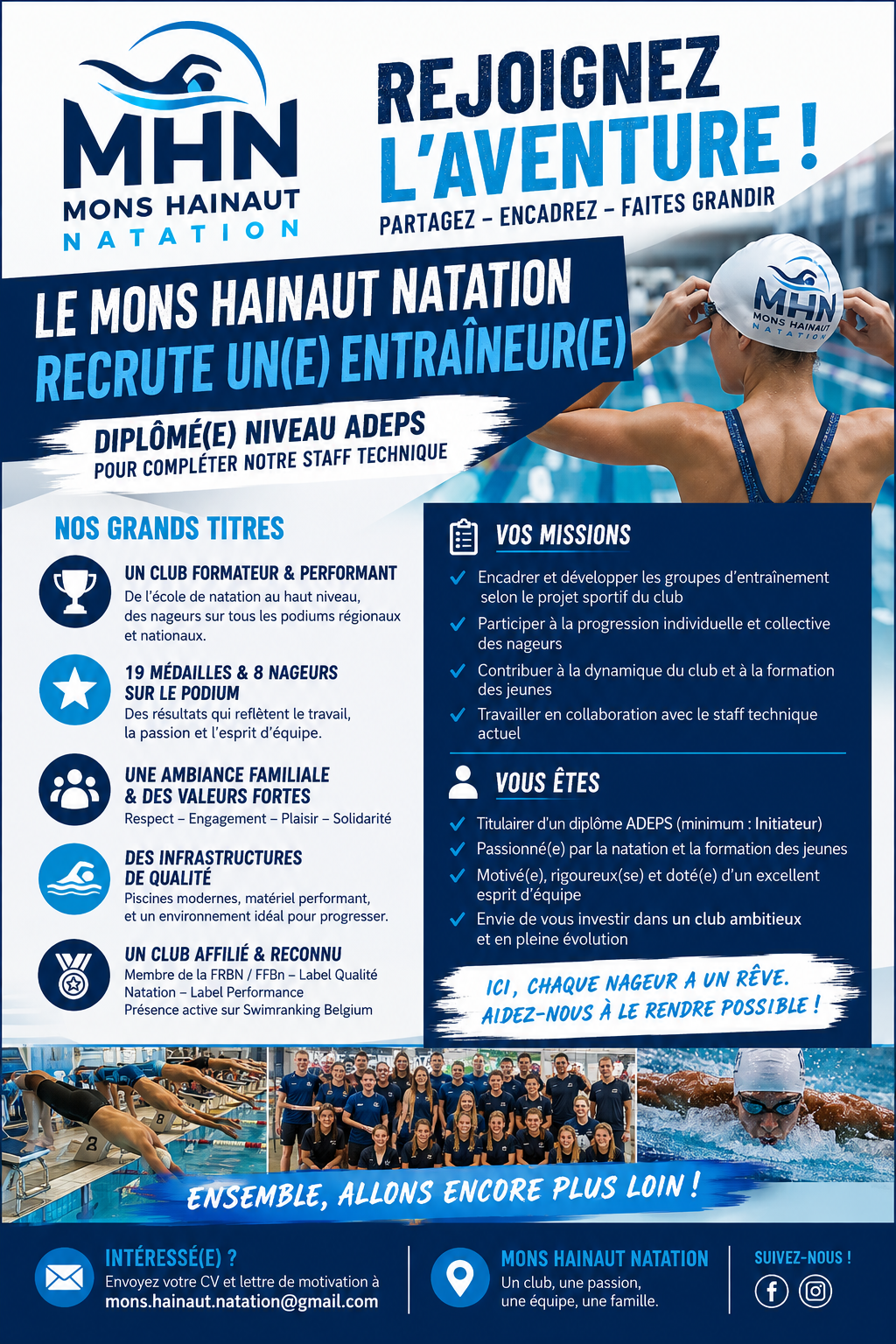 Le MHN recrute un(e) entraîneur(e)