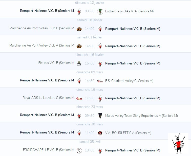 Le calendrier P2H a été mis à jour.