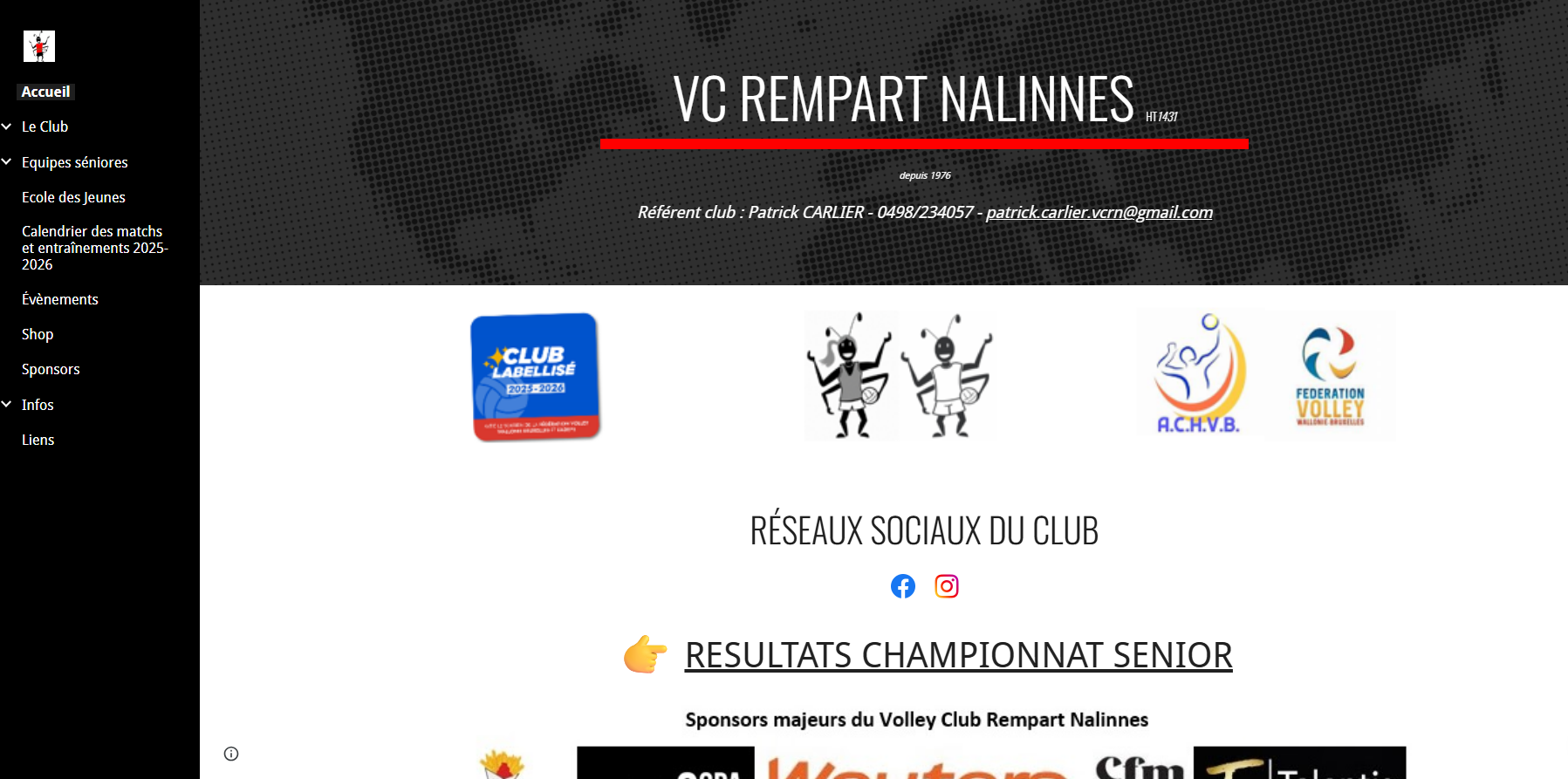 Nouveau site internet du club depuis 07.2025