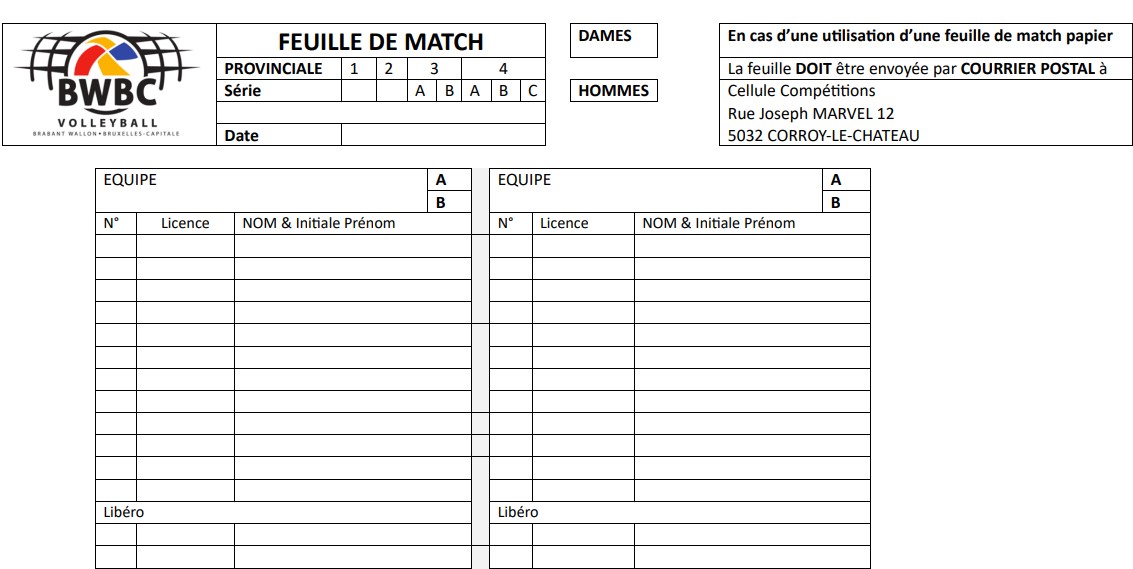 Feuilles de match