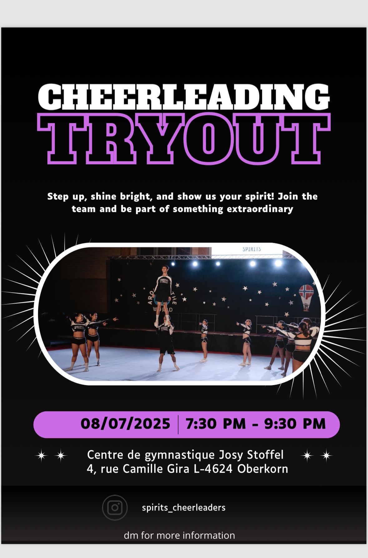 CHEERLEADING TRYOUT