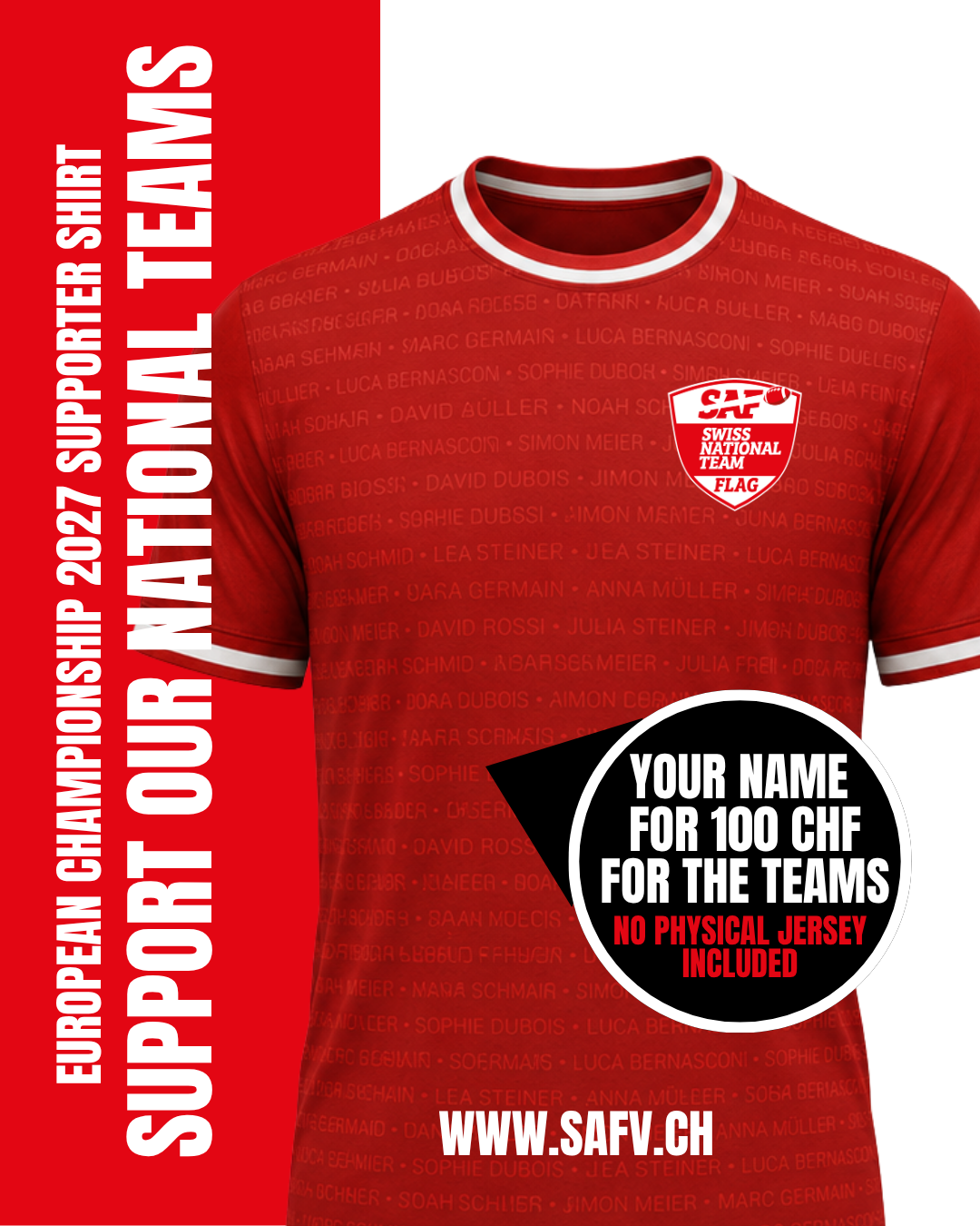 Supporter Shirt – Gemeinsam für die Schweiz an die EM 2027