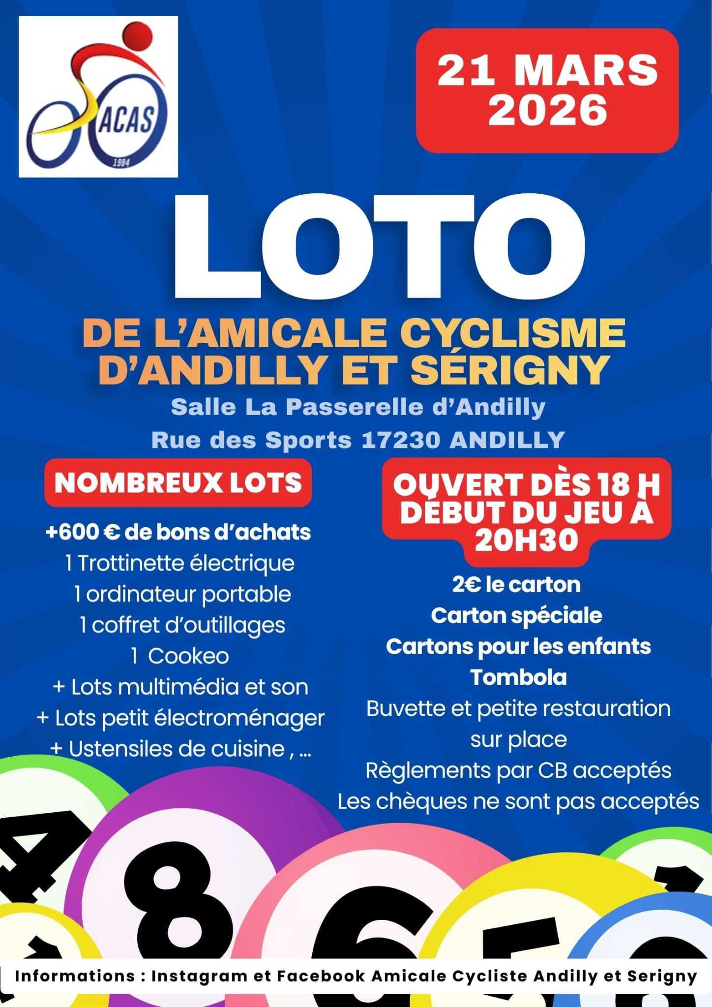 Loto de l'Amicale Cycliste Andilly et Serigny