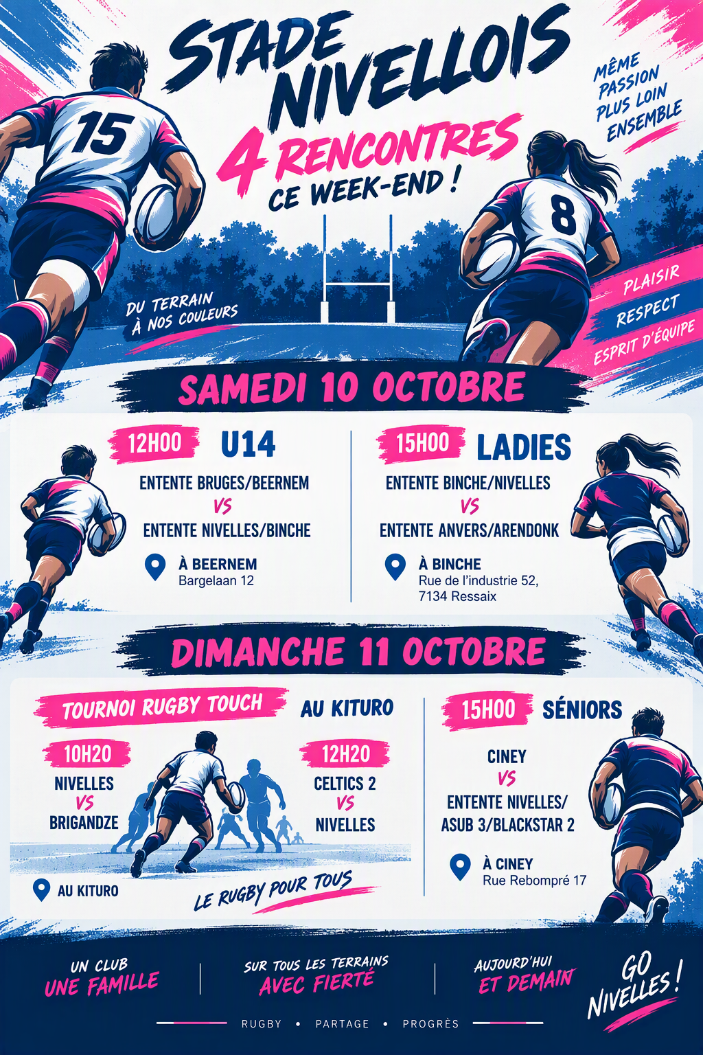 4 rencontres ce week end - Venez soutenir vos équipes !