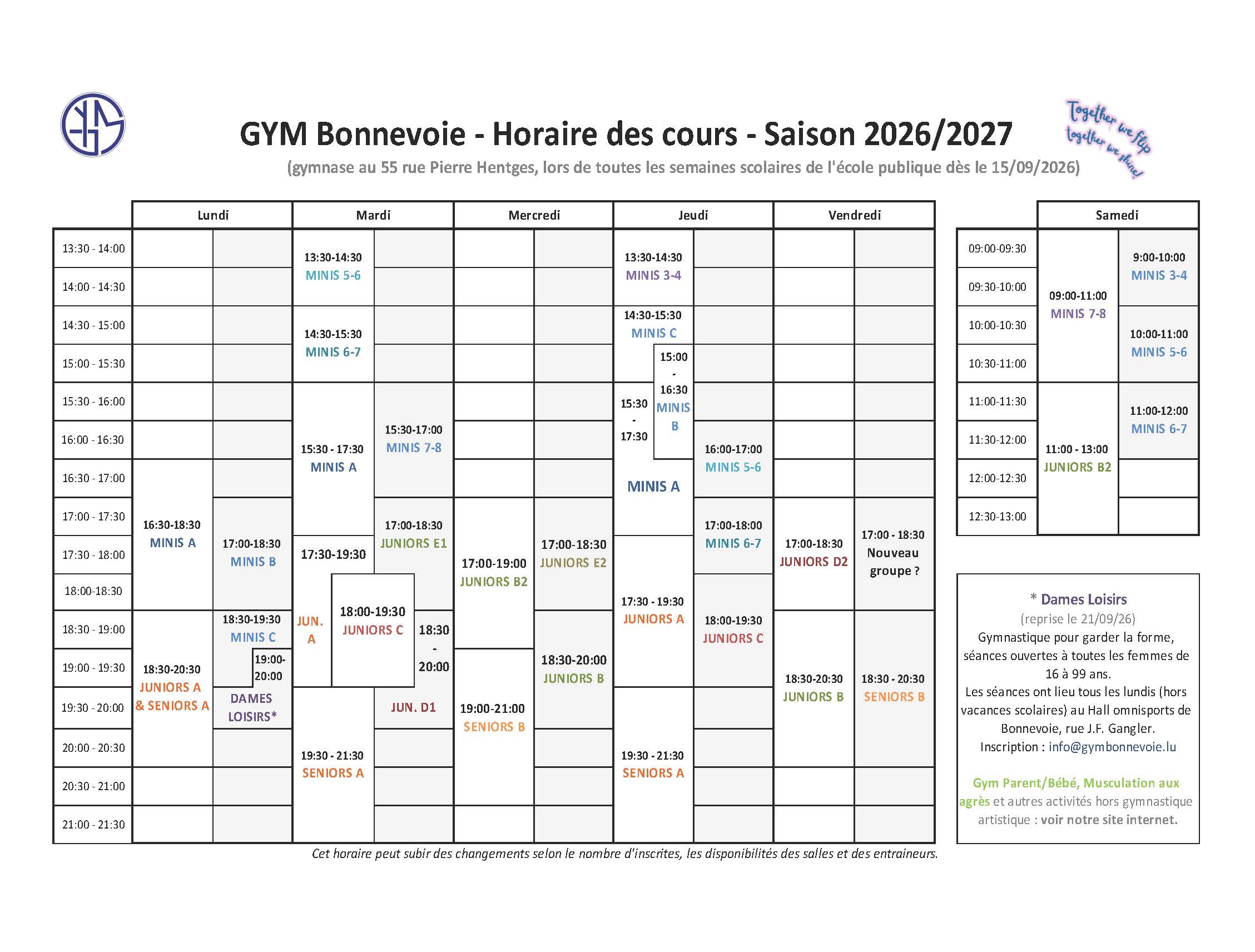 Planning Saison 26-27