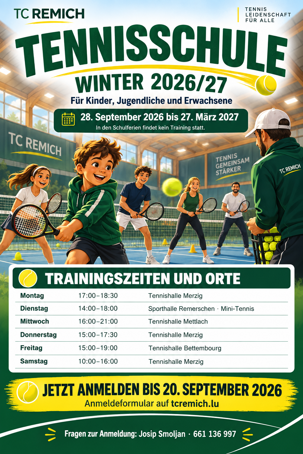 Tennisschule - école de tennis: Einschreibung - inscription 26/27
