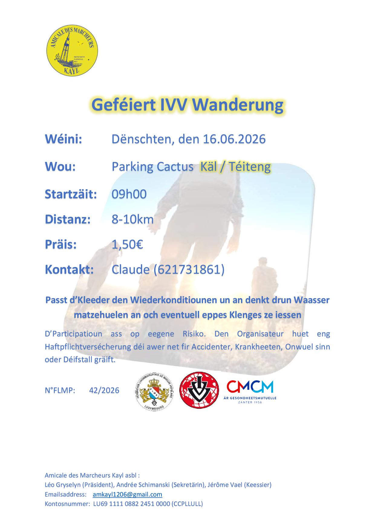 KÄL/TÉITENG FLMP IVV GEFÉIERT WANDERUNG 