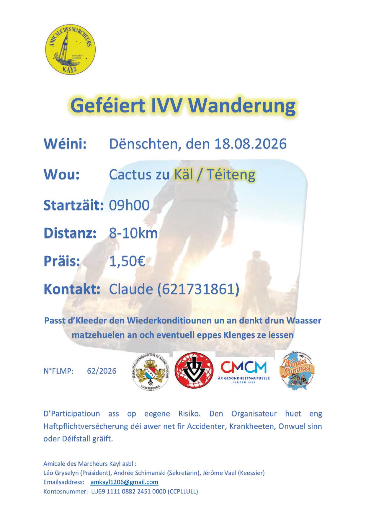 KÄL/TÉITENG FLMP IVV GEFÉIERT WANDERUNG 