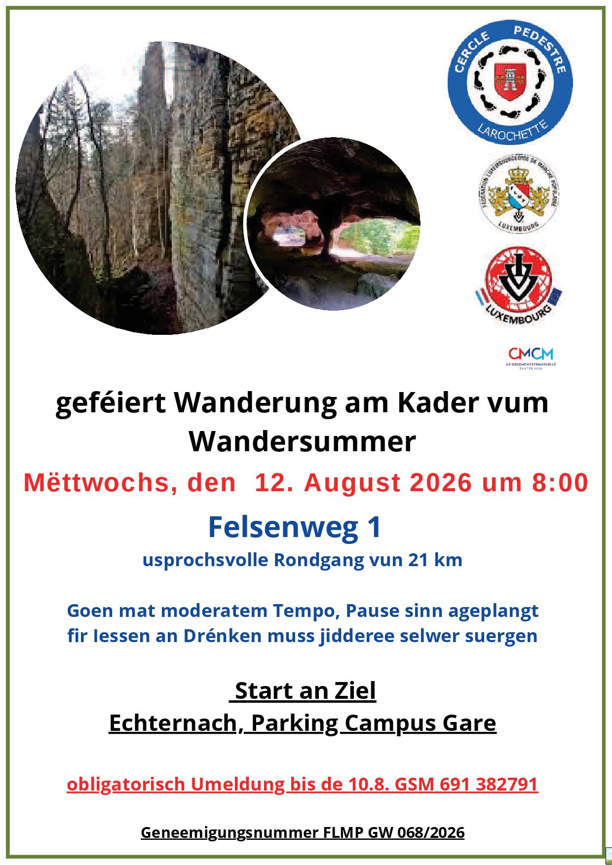ECHTERNACH FLMP IVV Geféiert Wanderung 