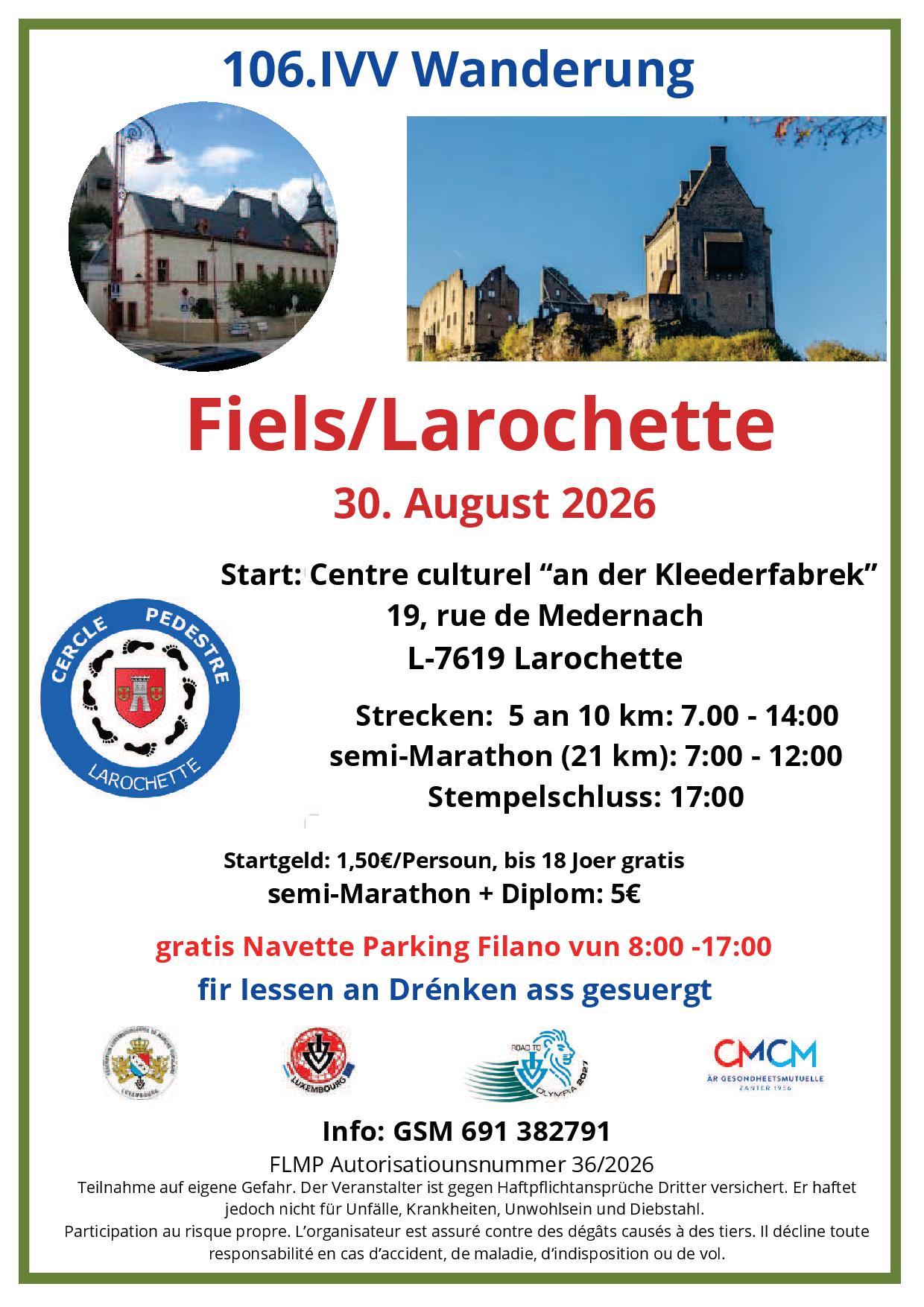 LAROCHETTE FLMP IVV WANDERUNG + Semi-Marathon 
