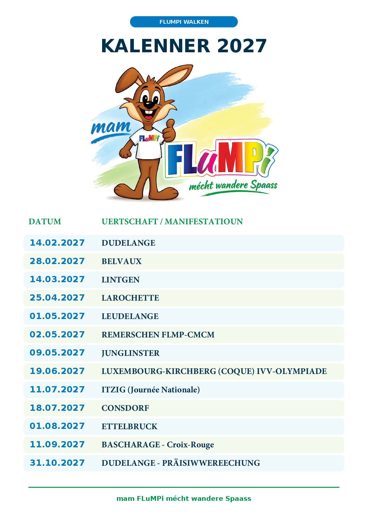 KALENNER 2027 FLuMPi WALK 