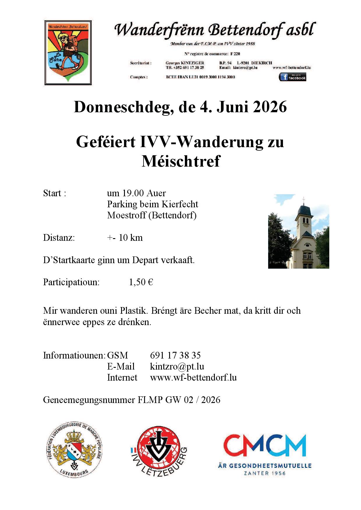 MOESTROFF (Bettendorf) FLMP IVV GEFÉIERT WANDERUNG 