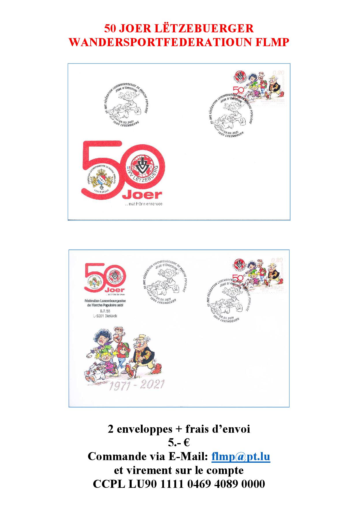 TIMBRE - 50 JOER LËTZERBUERGER WANDERSPORTFEDERATIOUN FLMP