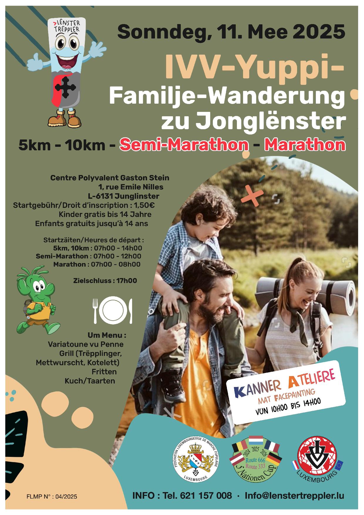 JONGLËNSTER FLMP IVV-Yuppi-Familje-Wanderung - Semi-Marathon - Marathon 