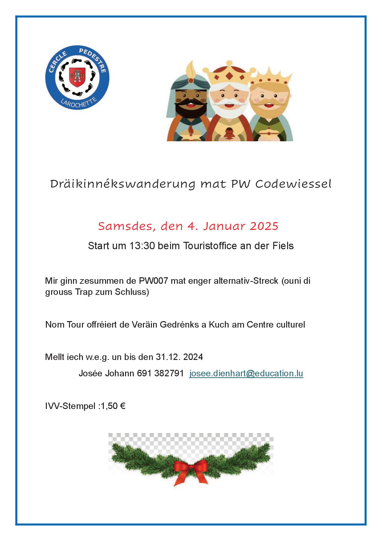 LAROCHETTE FLMP IVV DRÄIKINNEKSWANDERUNG MAT PW CODEWIESSEL 