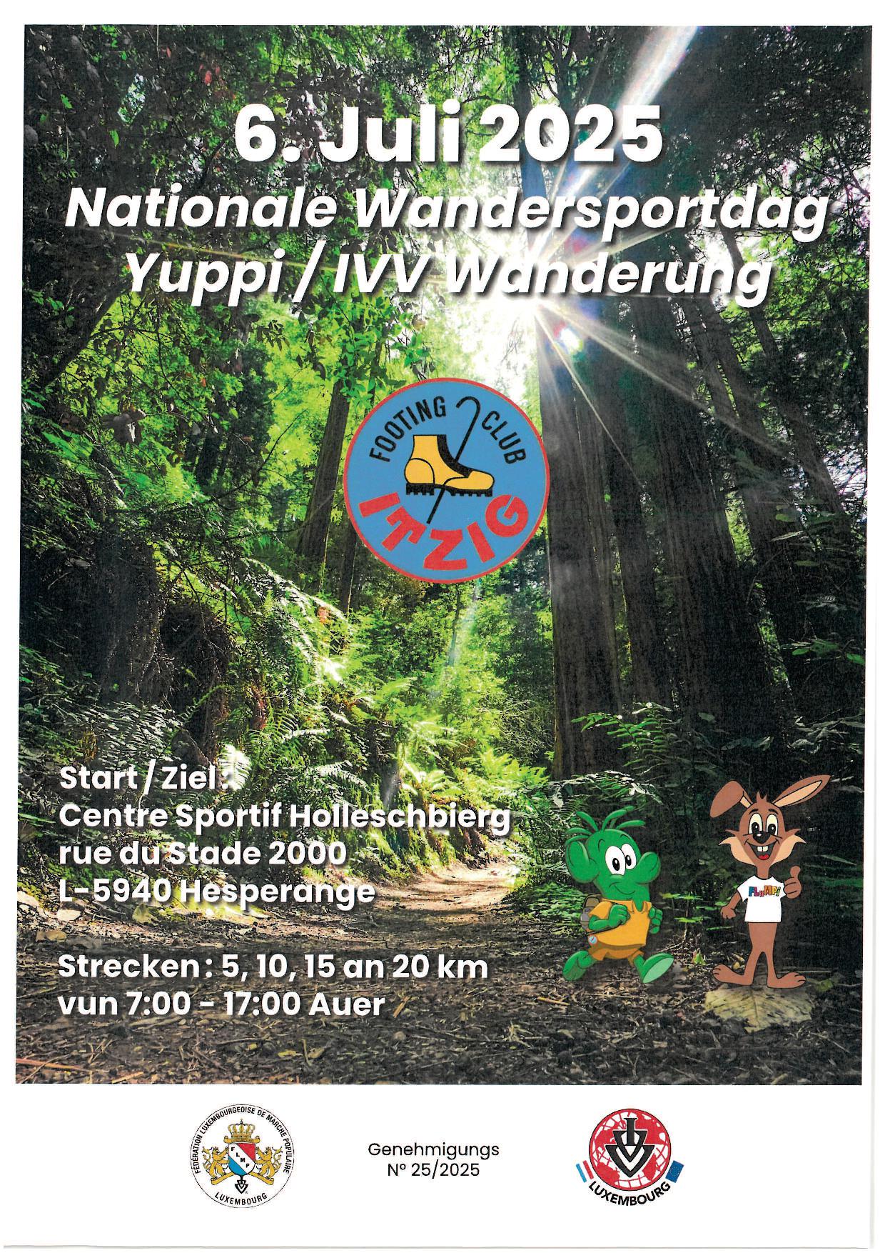 HESPERANGE (Footing Club Itzig) FLMP IVV Nationale Wandersportdag  + Yuppi Walk 