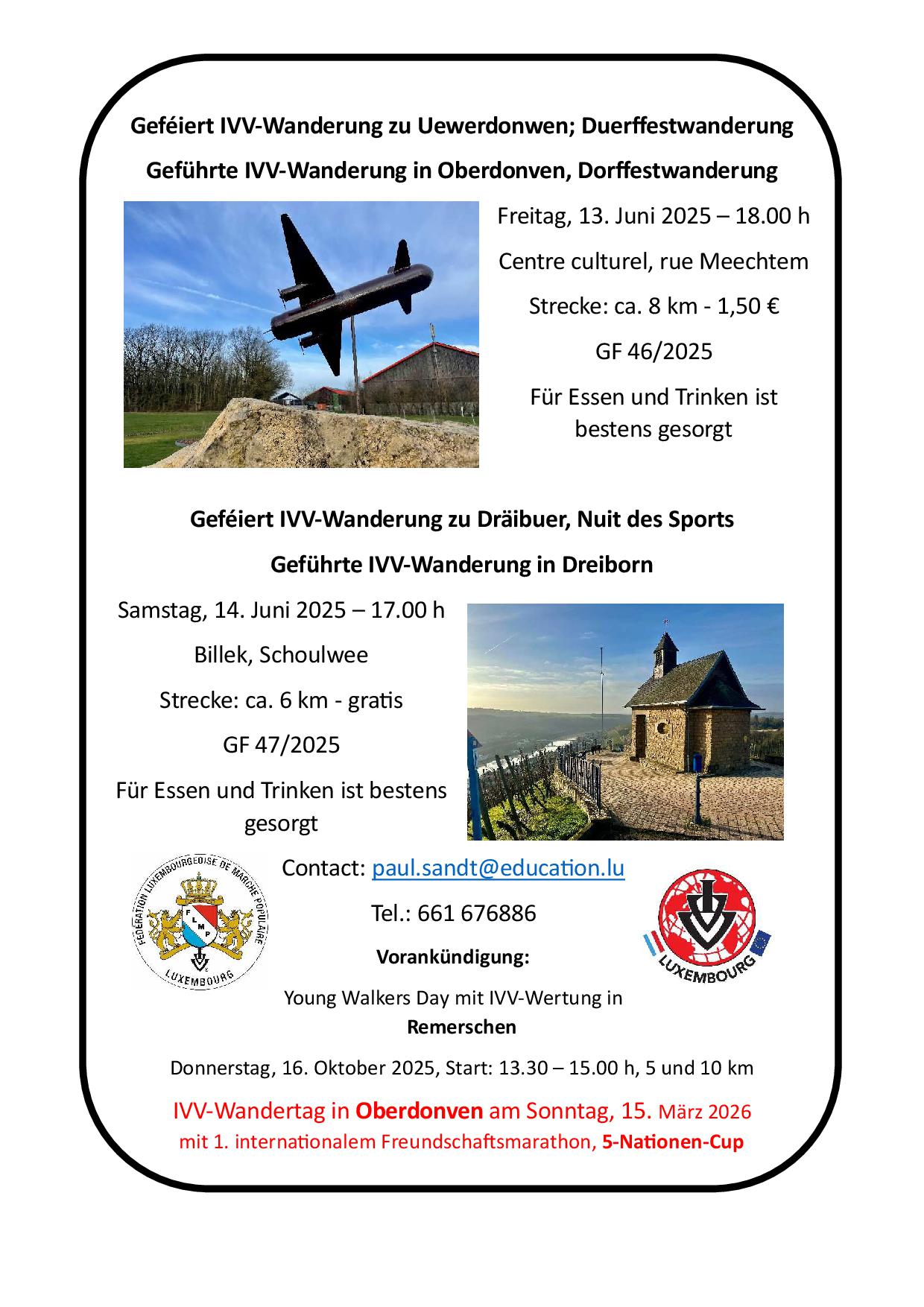 OBERDONVEN FLMP IVV DUERFFEST GEFÉIERT WANDERUNG 