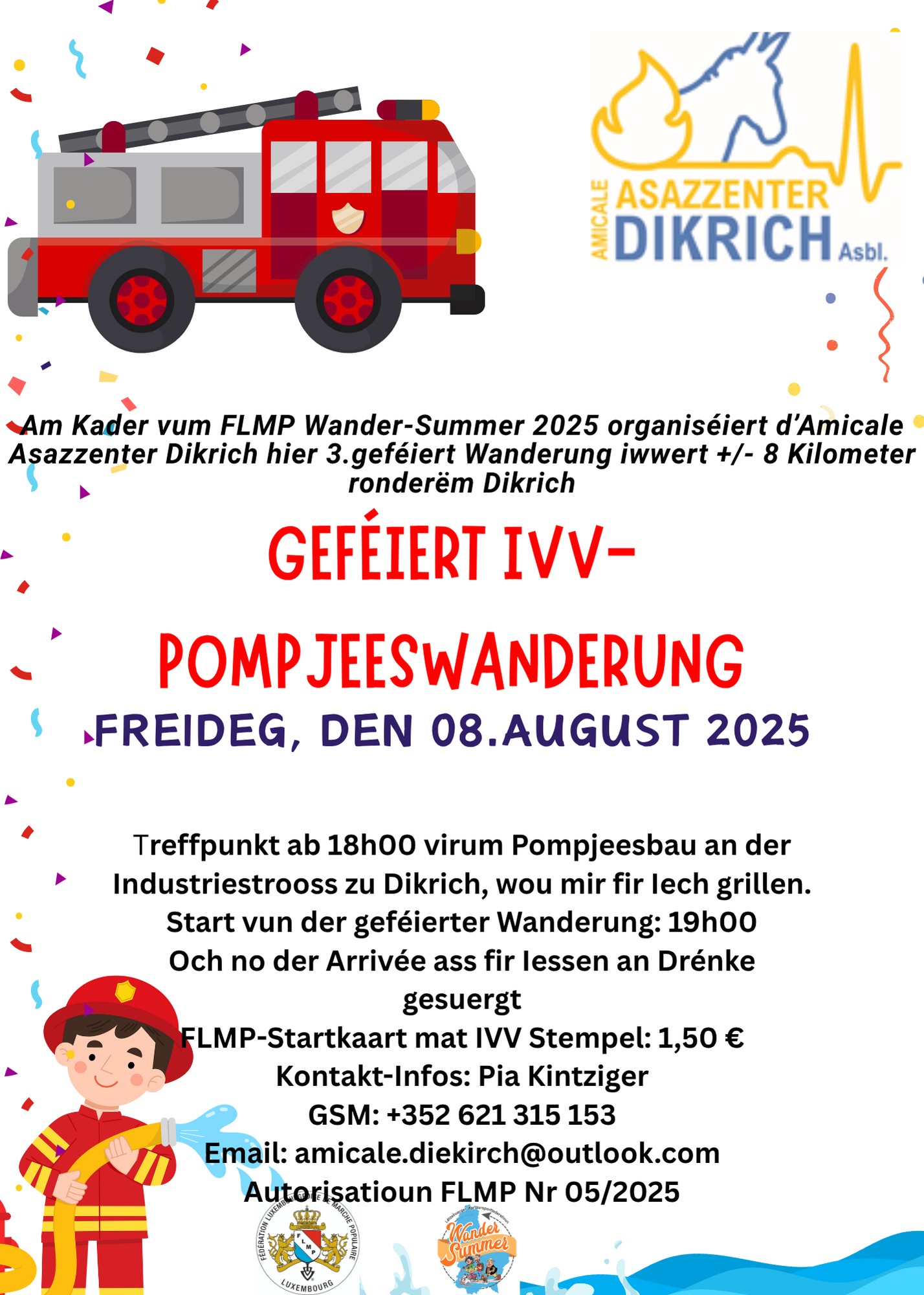 DIEKIRCH (Amicale Asazzenter Dikrich) FLMP IVV GEFÉIERT POMPJEESWANDERUNG 
