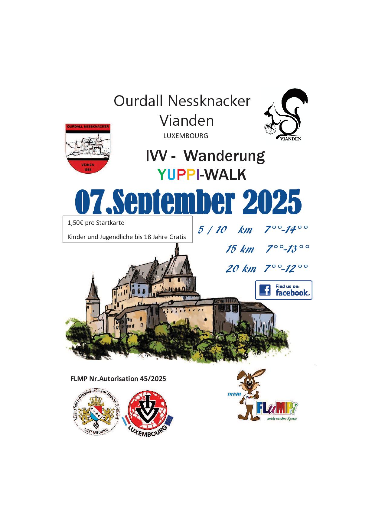 VIANDEN FLMP IVV WANDERUNG + YUPPI WALK 