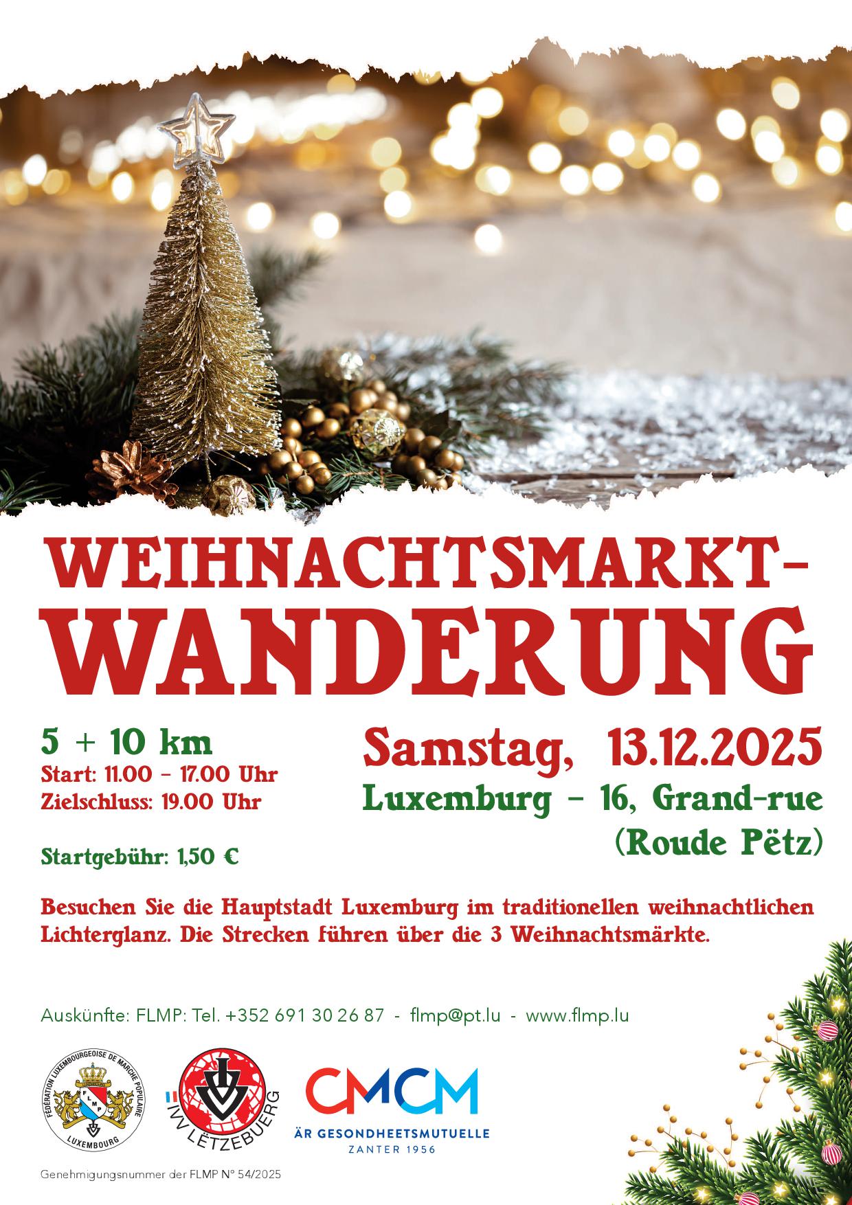 LUXEMBOURG FLMP IVV WEIHNACHTSMARKTWANDERUNG