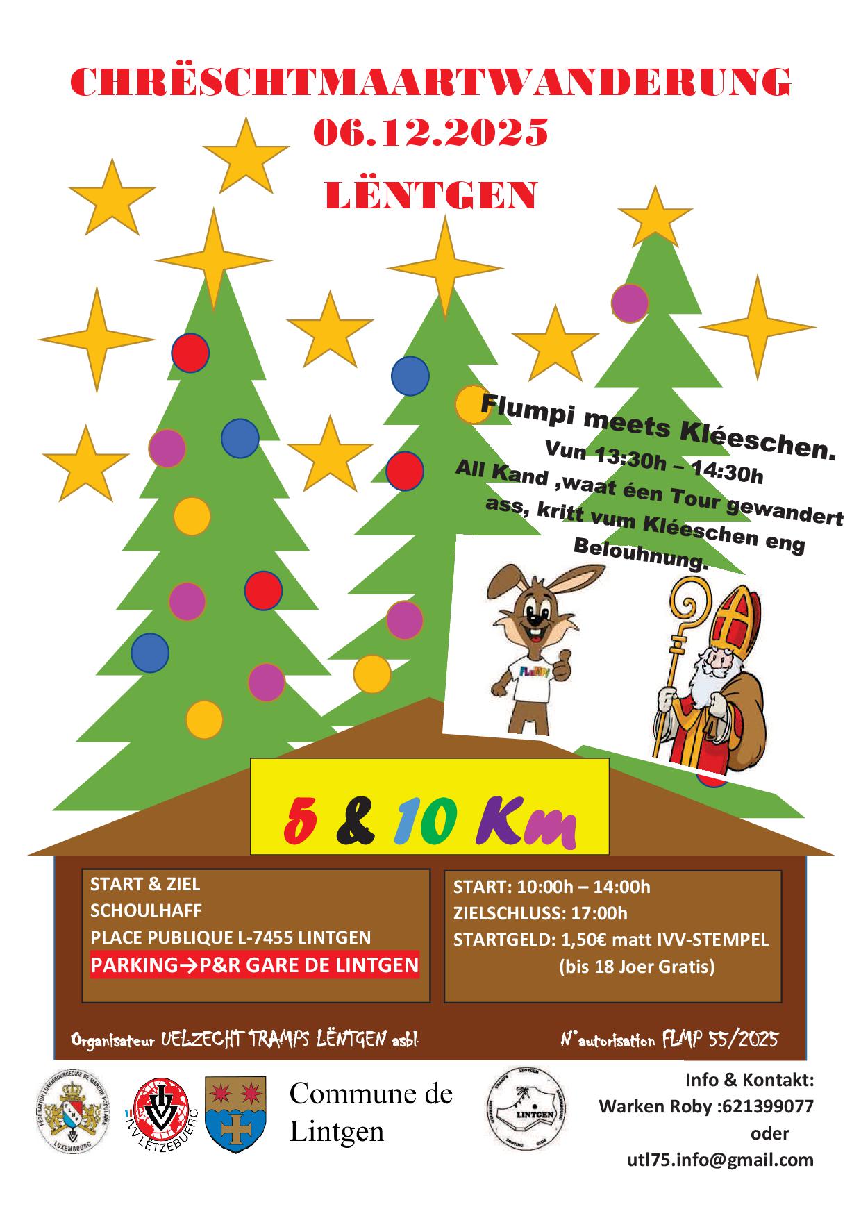 LINTGEN FLMP IVV CHRËSCHTMAART WANDERUNG 