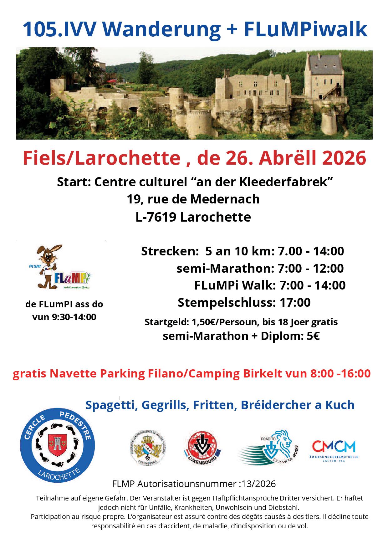 LAROCHETTE FLMP IVV WANDERUNG + FLuMPi-Walk