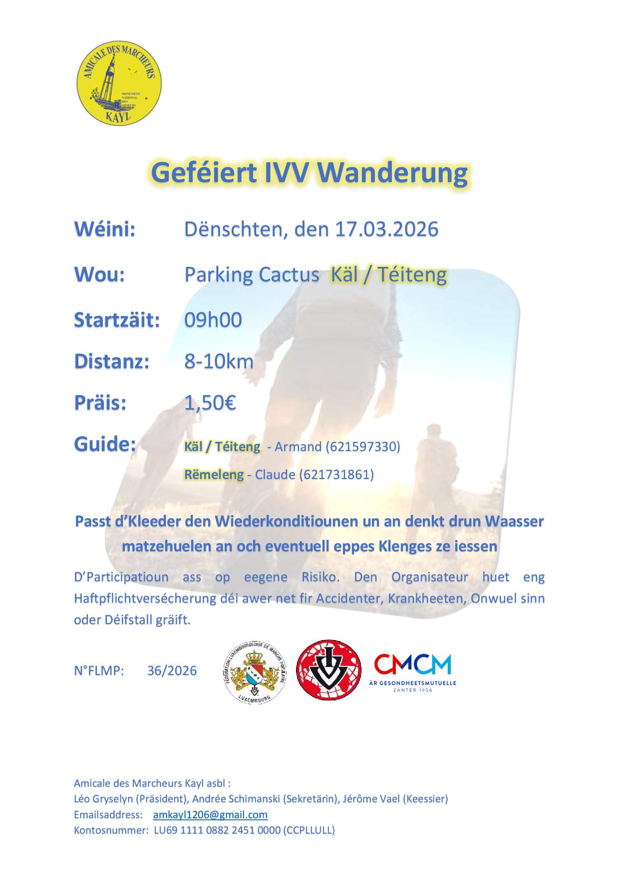 KÄL/TÉITENG FLMP IVV GEFÉIERT WANDERUNG 