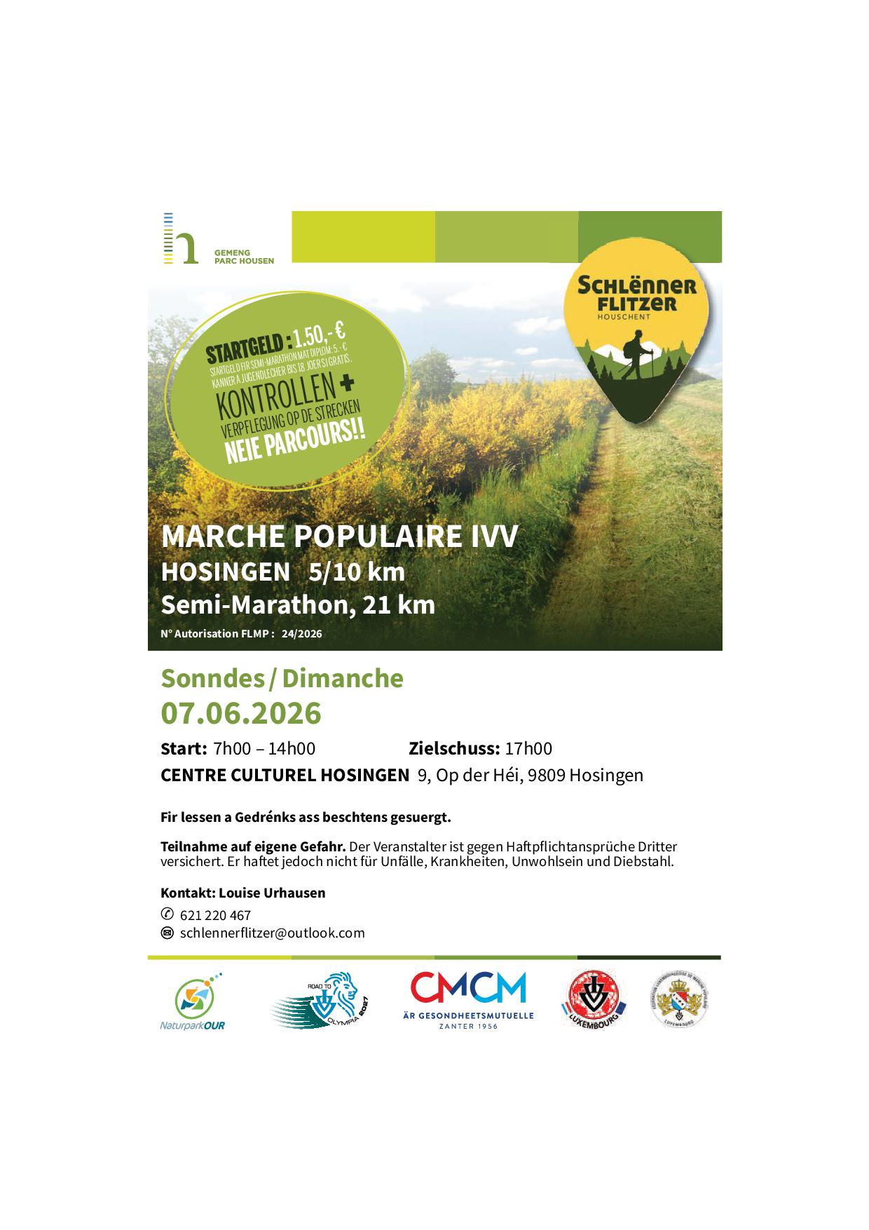 HOSINGEN FLMP IVV WANDERUNG + SEMI-MARATHON