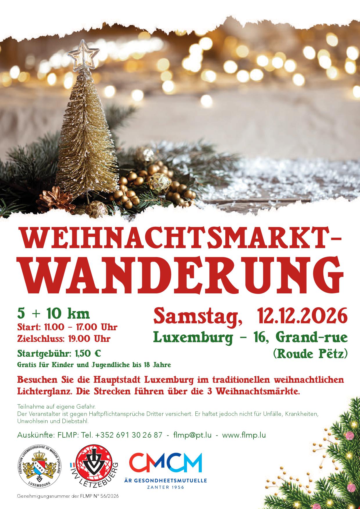 FLMP WEIHNACHTSMARKT-WANDERUNG 12.DEZEMBER 2026 