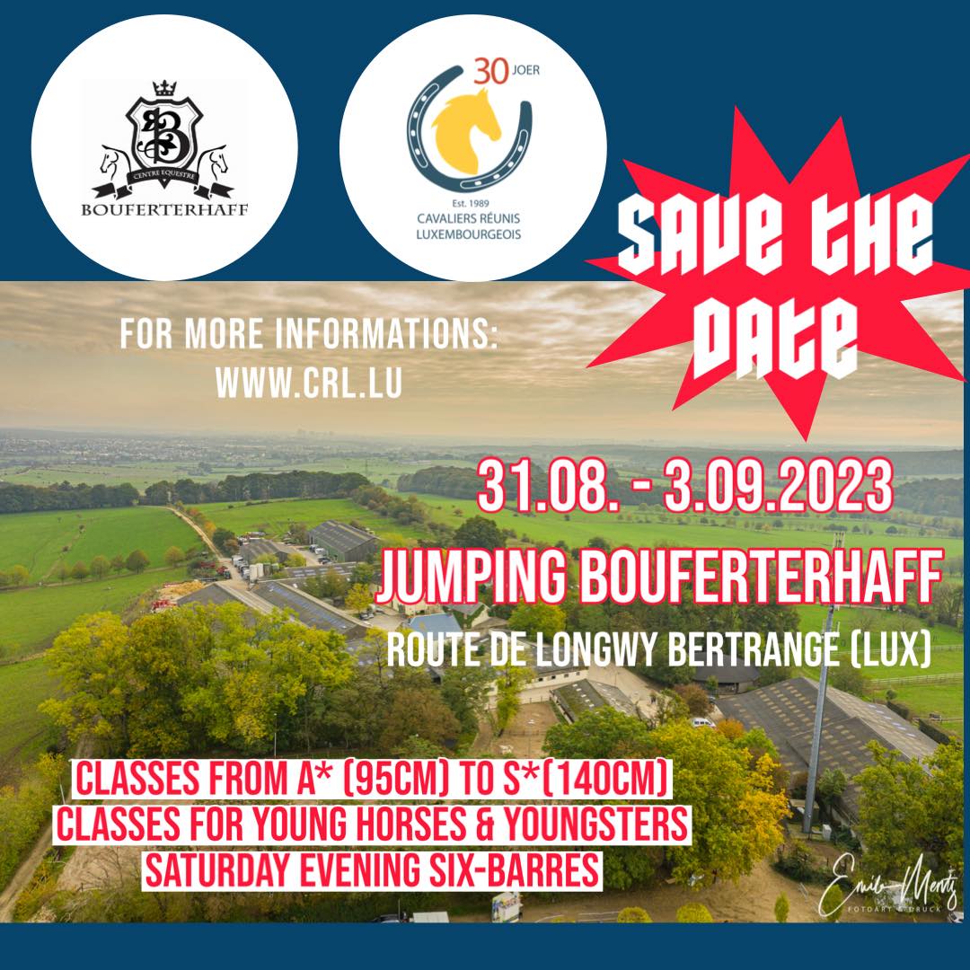Springturnier 31.-03.09.23 LALUX Jumping Bouferterhaff Ausschreibung