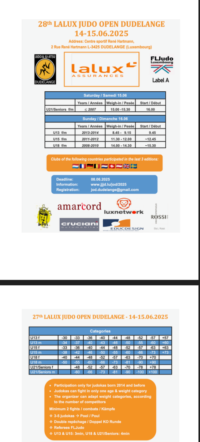 28th LALUX Judo Open Dudelange