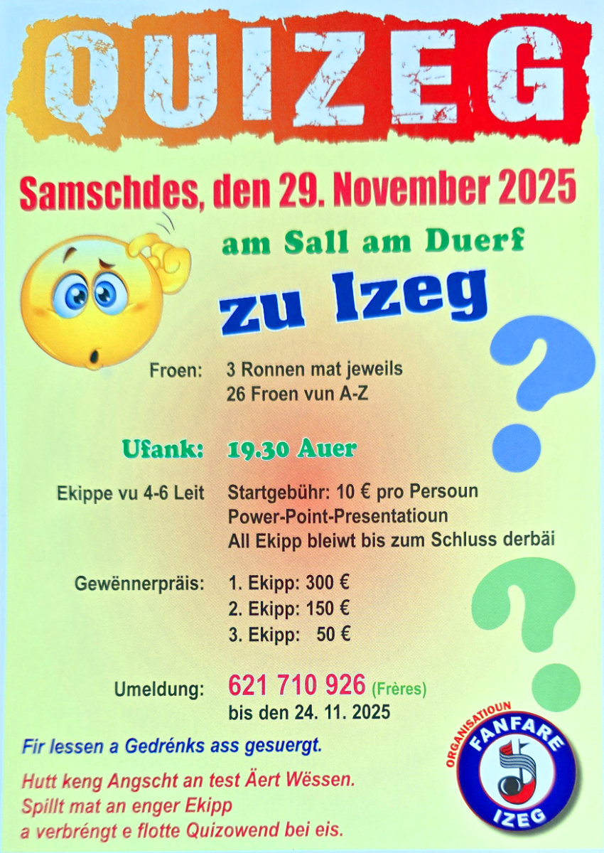 Quizowend vun der Fanfare Izeg