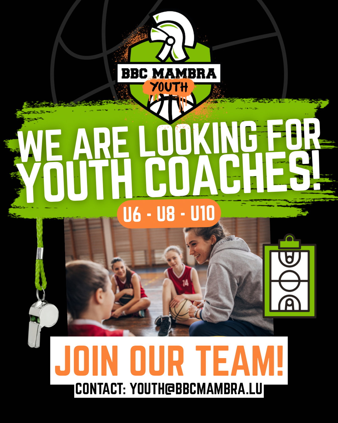 We are looking for Youth Coaches for U6, U8 and U10