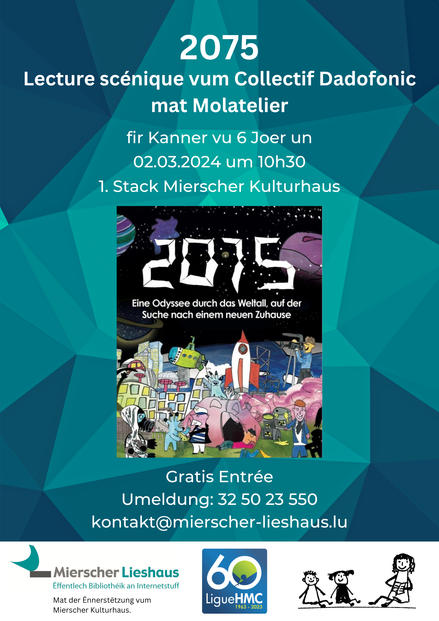 Geschichte fir Kids: 2075 - Lecture scénique vum Collectif Dadofonic