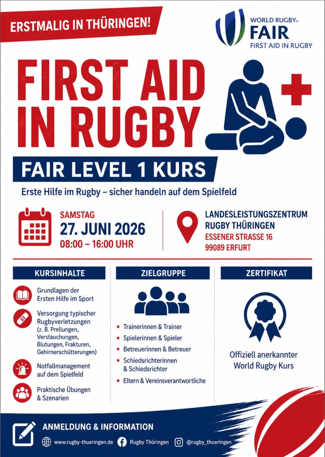 Erste Hilfe Kurs Rugby 