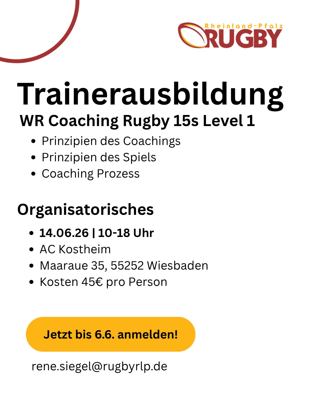 Trainerlehrgang am 14.6.2026