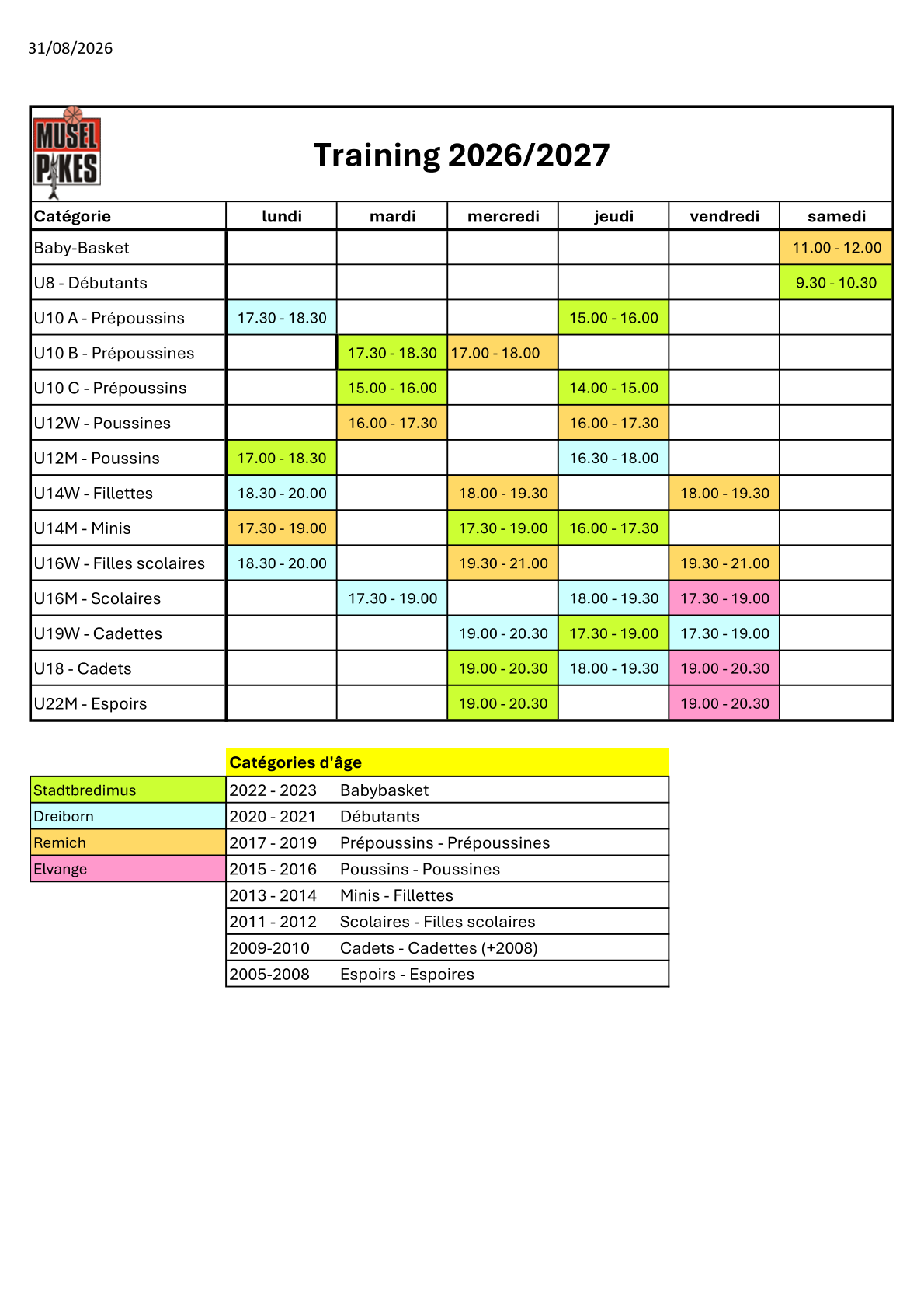 Training 26/27
