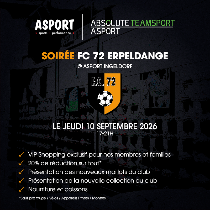 Soirée FC72 beim Asport den 10.09.2026 ab 17.00 Auer
