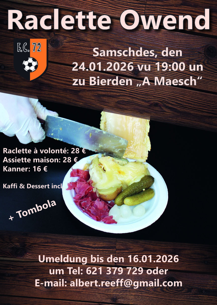 Raclette Owend - 24 Januar 2026