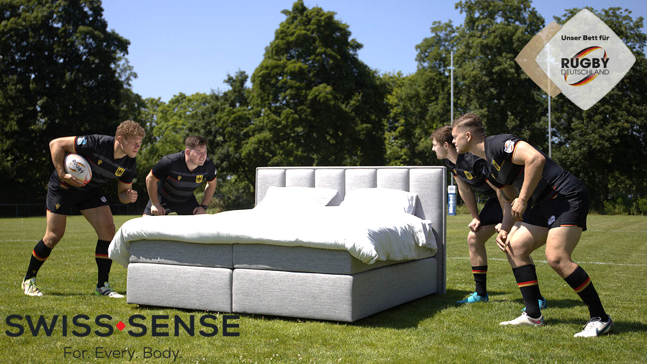 Unser Bett für Rugby Deutschland: Neue Partnerschaft mit Swiss Sense