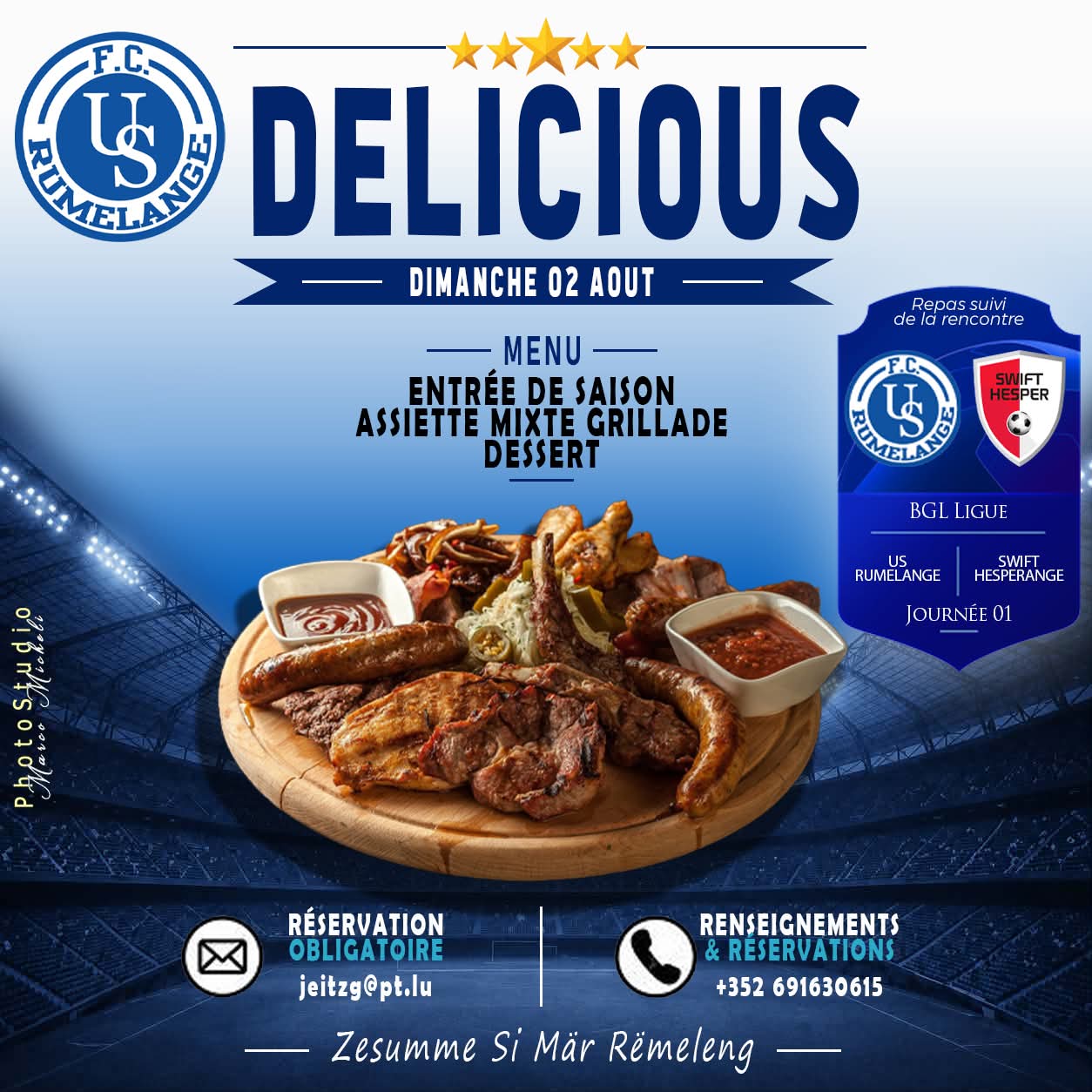 Agape avant le match USR-Hespérange du 2/8/2026