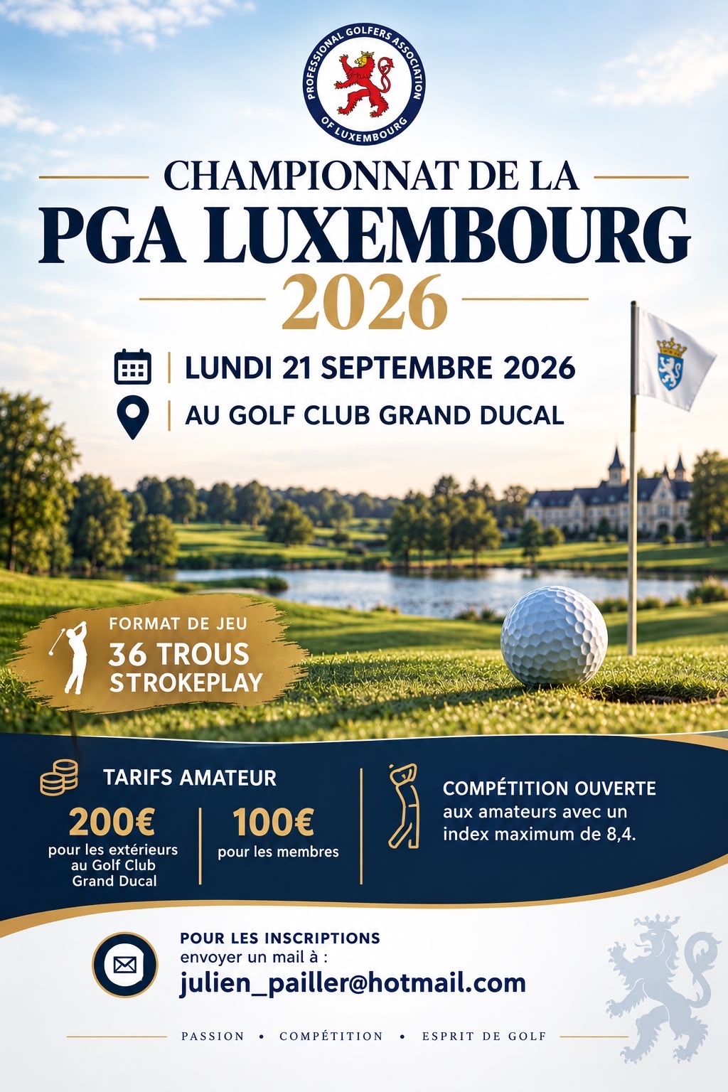 Championnat de la PGA Luxembourg 2026 : inscriptions ouvertes aux amateurs