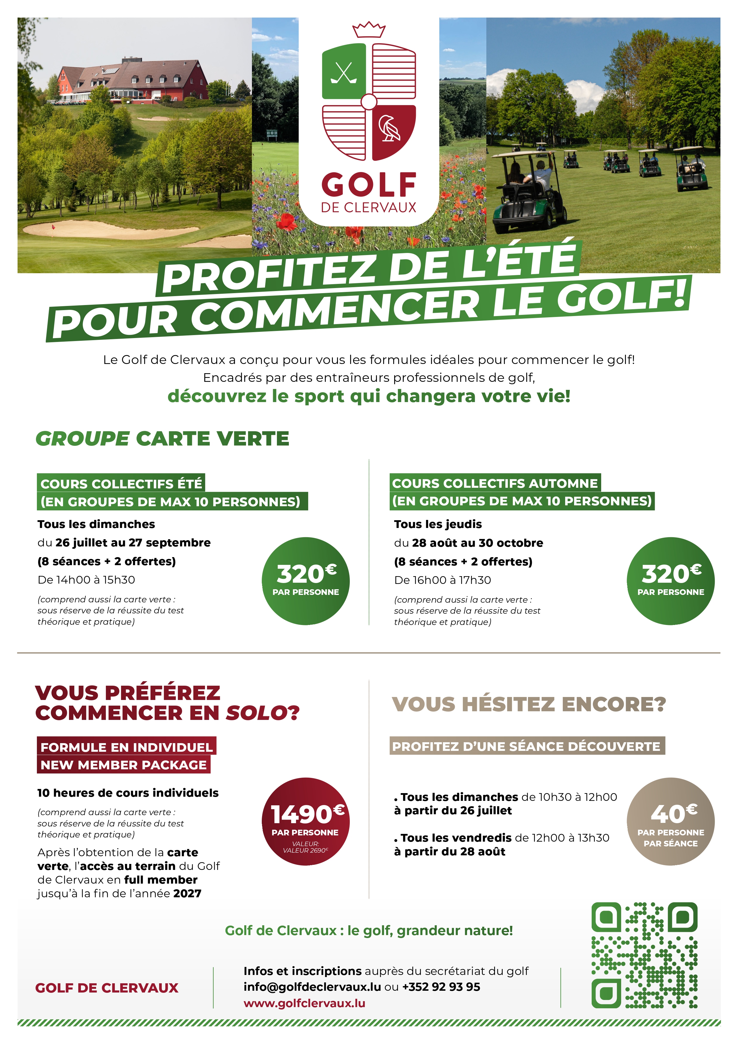 Golf de Clervaux - Débuter le golf cet été - Programme
