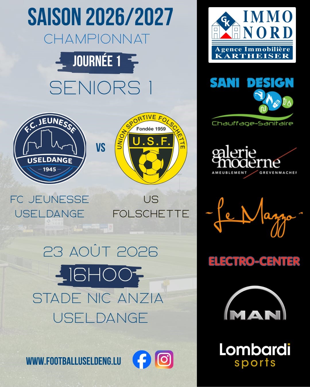 Spilldag 1 Championnat Saison 2026/27